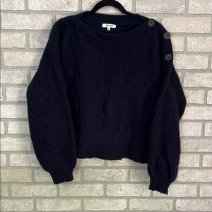 Madewell Wool Blend Knit Button Sweater- Size L